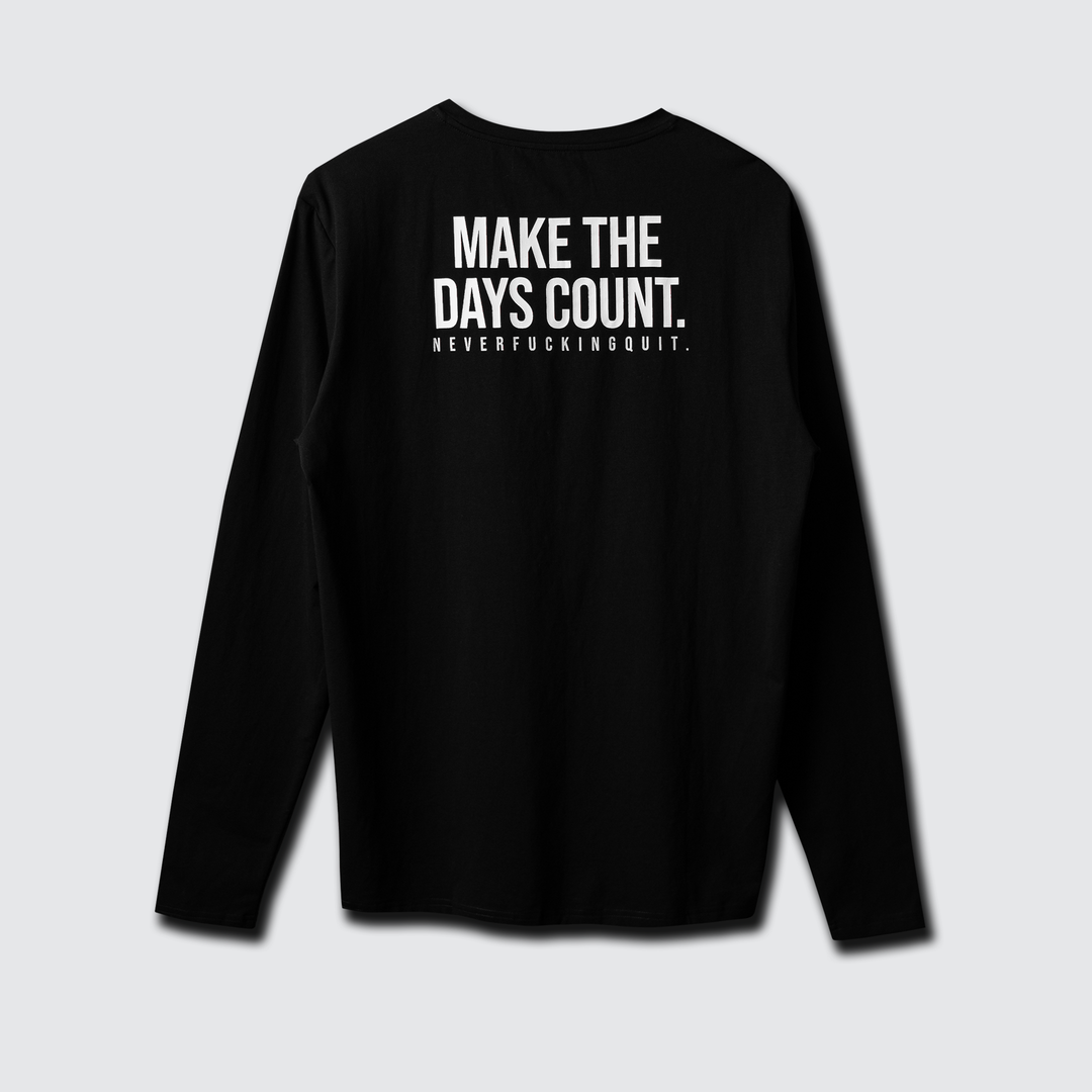 Performance Tee LS - Make the Days Count Black/White