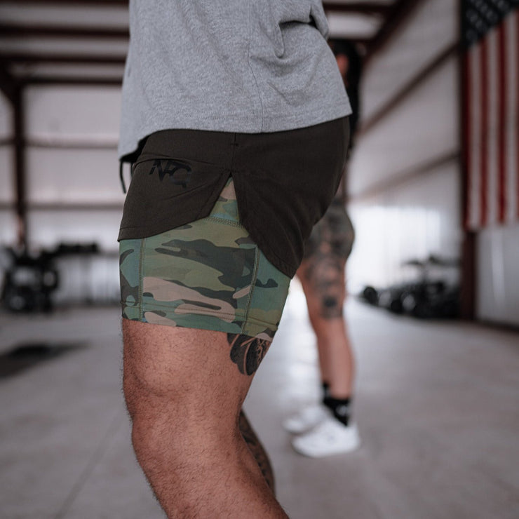 MultiPattern Tropic Extended Liner Training Shorts