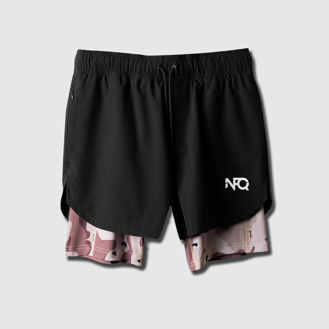 ◆NASTY FANCY CLUB◆ NF FEARLESS SHORTS BLK NFQ Training Shorts | Extended Liner Desert – NeverFuckingQuit