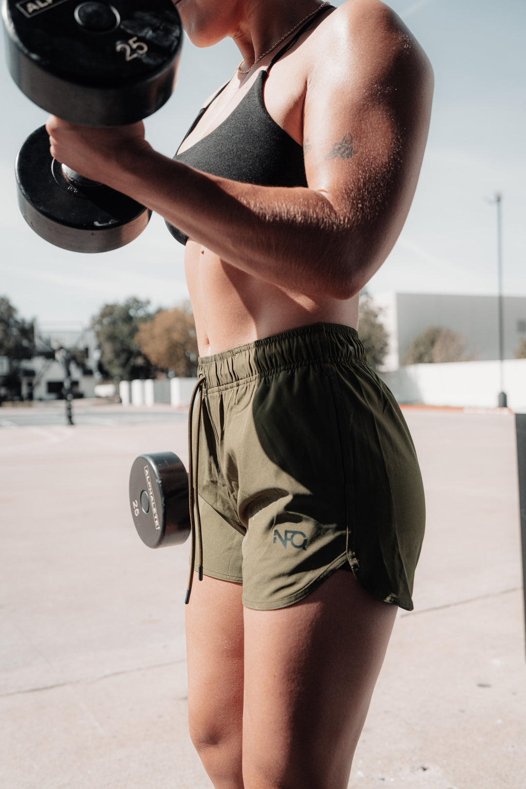 Women's Deep Olive Training Shorts